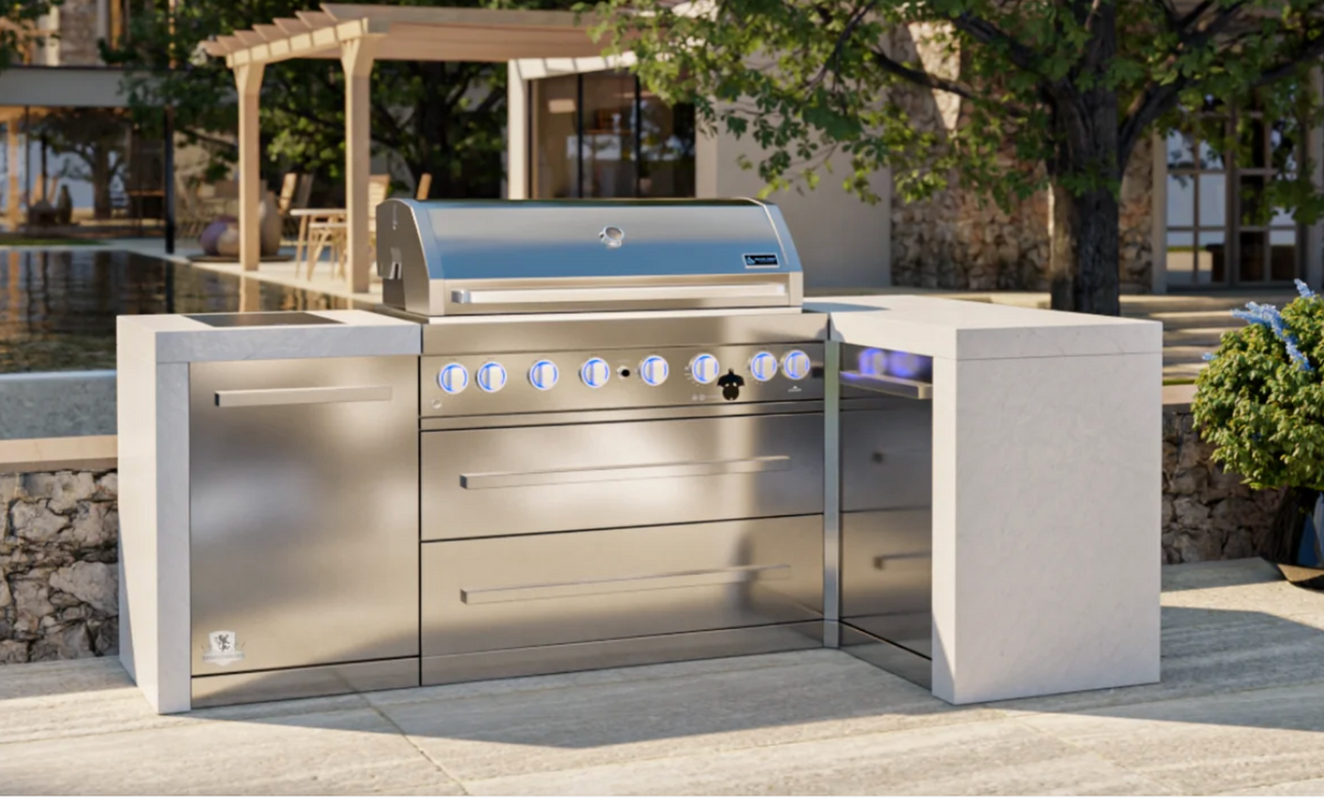 Mont Alpi 6-burner Deluxe Island with a 90-Degree Corner MAi805-D90 - 94''