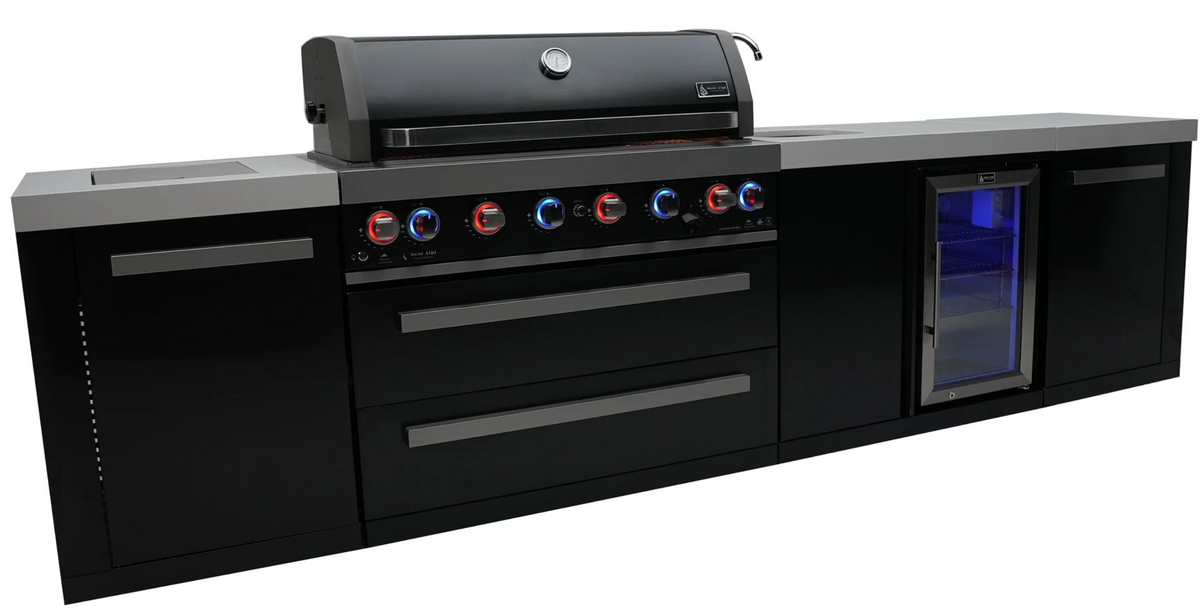 Mont Alpi 805 Black Stainless Steel Island with Beverage Center