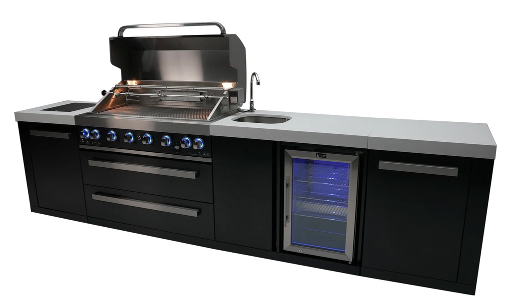 Mont Alpi 805 Black Stainless Steel Island with Beverage Center