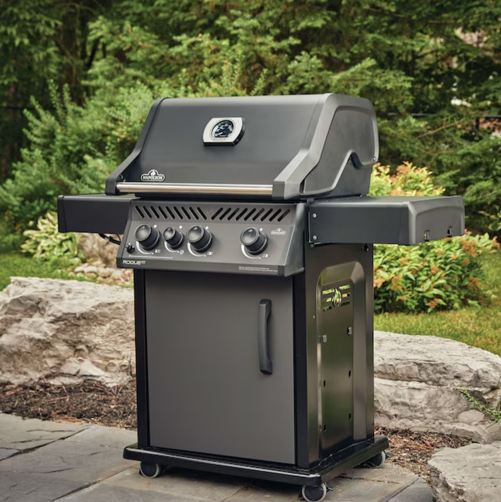NAPOLEON Rogue XT 425 Matte Black 3-Burner Liquid Propane Gas Grill with 1 Side Burner with Integrated Smoker Box