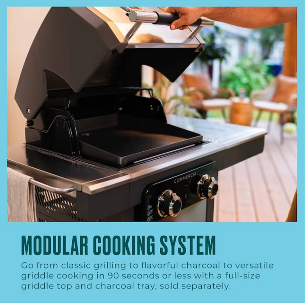 Char-Broil Commercial Series Grill and Griddle Combo Stainless Steel