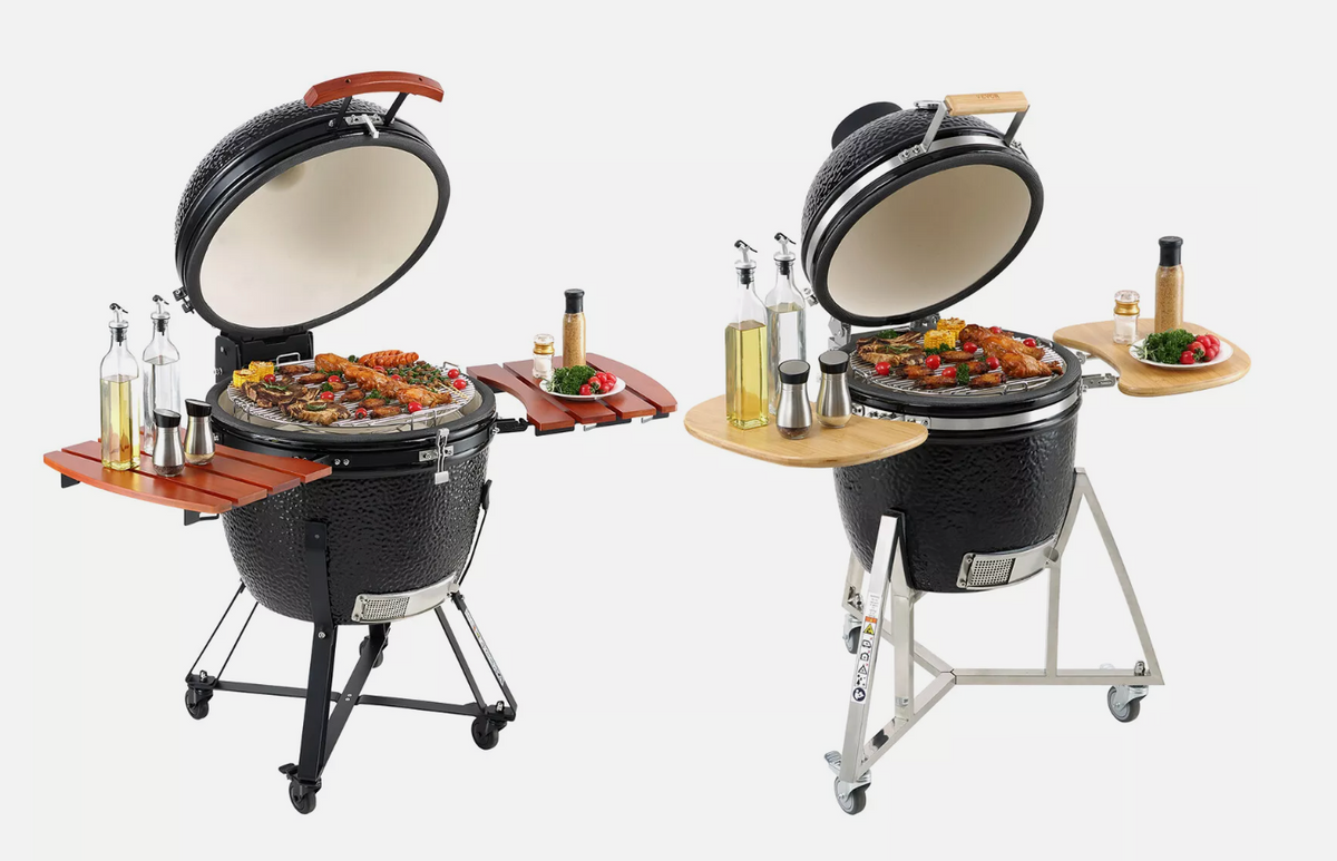 Ceramic Barbecue Grill Smoker Portable Round Outdoor Grill VEVOR 24